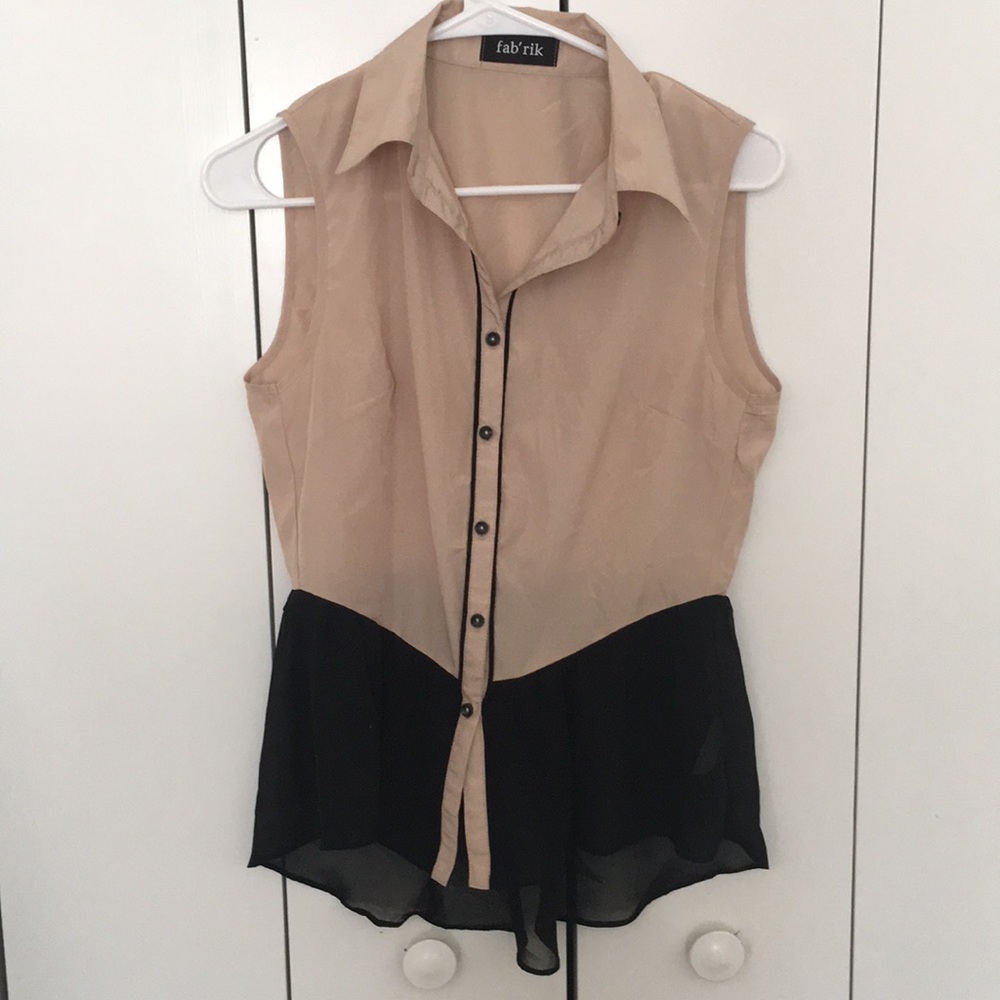 fab’rik black and beige blouse